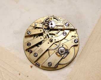 Rare antique brass pocket watch movement - c43