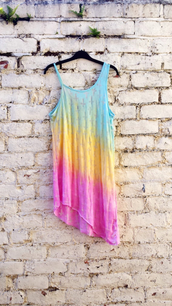 Pastel Goth Dress Tie Dye Asymmetric Dress with by AbiDashery