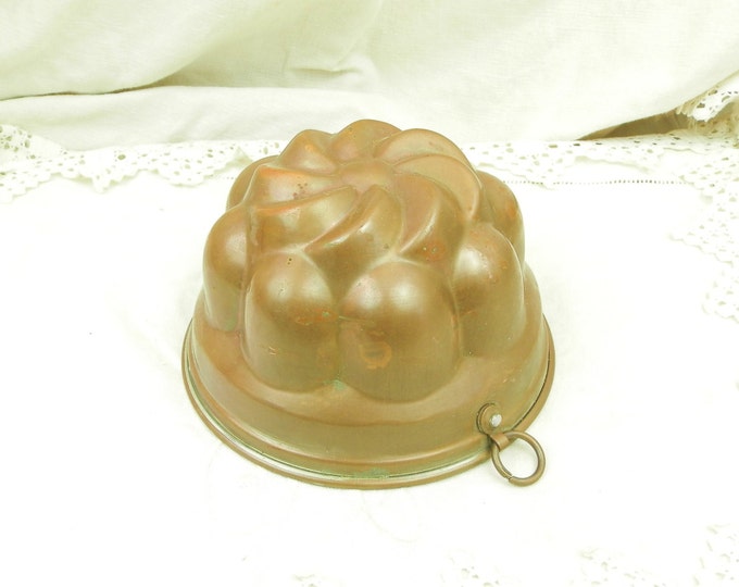 Antique French Copper Charlotte Cake Mold / Jello Mold / French Baking / French Decor / French Baking Tin / Kitchenware/ Kitchenelia / Home