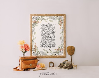 Quote Print, Irish Blessing Printable decor wall art decor poster, may the road, typography calligraphy, wedding print, Printable Wisdom