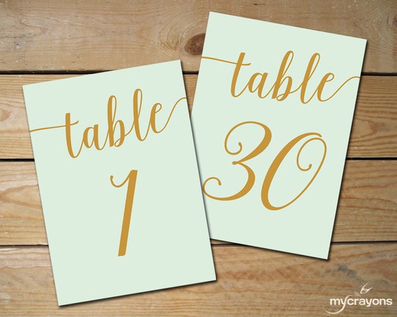 Items Similar To Instant Download Printable Table Numbers 1 30 Mint