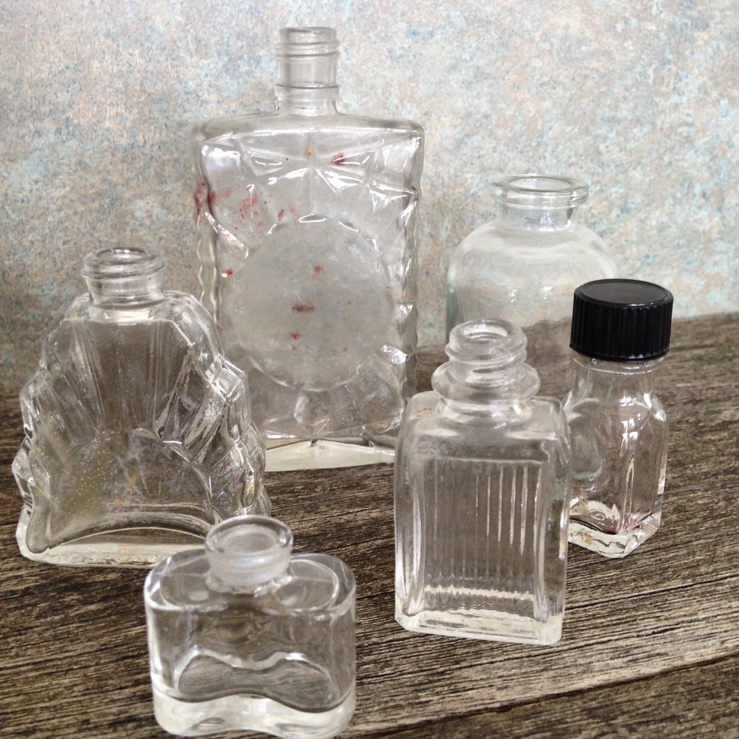 Vintage Glass Bottles Tiny Bottles Wedding by IfoundVintage