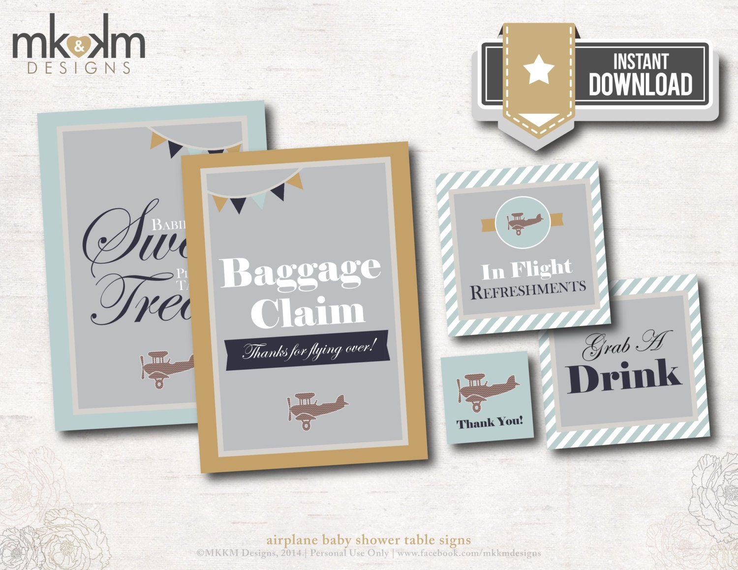 Airplane Baby ShowerTable Signs INSTANT DOWNLOAD Babies Are