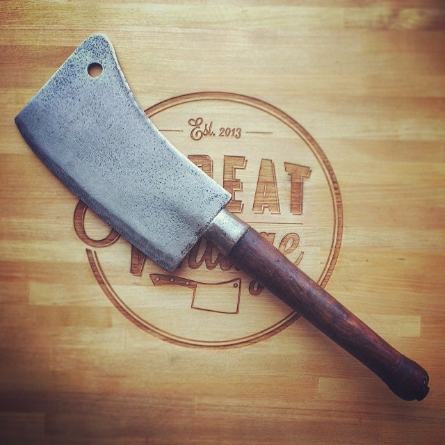 Hand Antique Meat Cleaver / Circa 1880s
