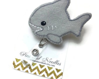 Marine Biology ID Badge Reel - Shark ID Badge Holder - Retractable Badge Reel - Cute Id Badge Reels - Shark ID Badge Reel - Shark Id Badge