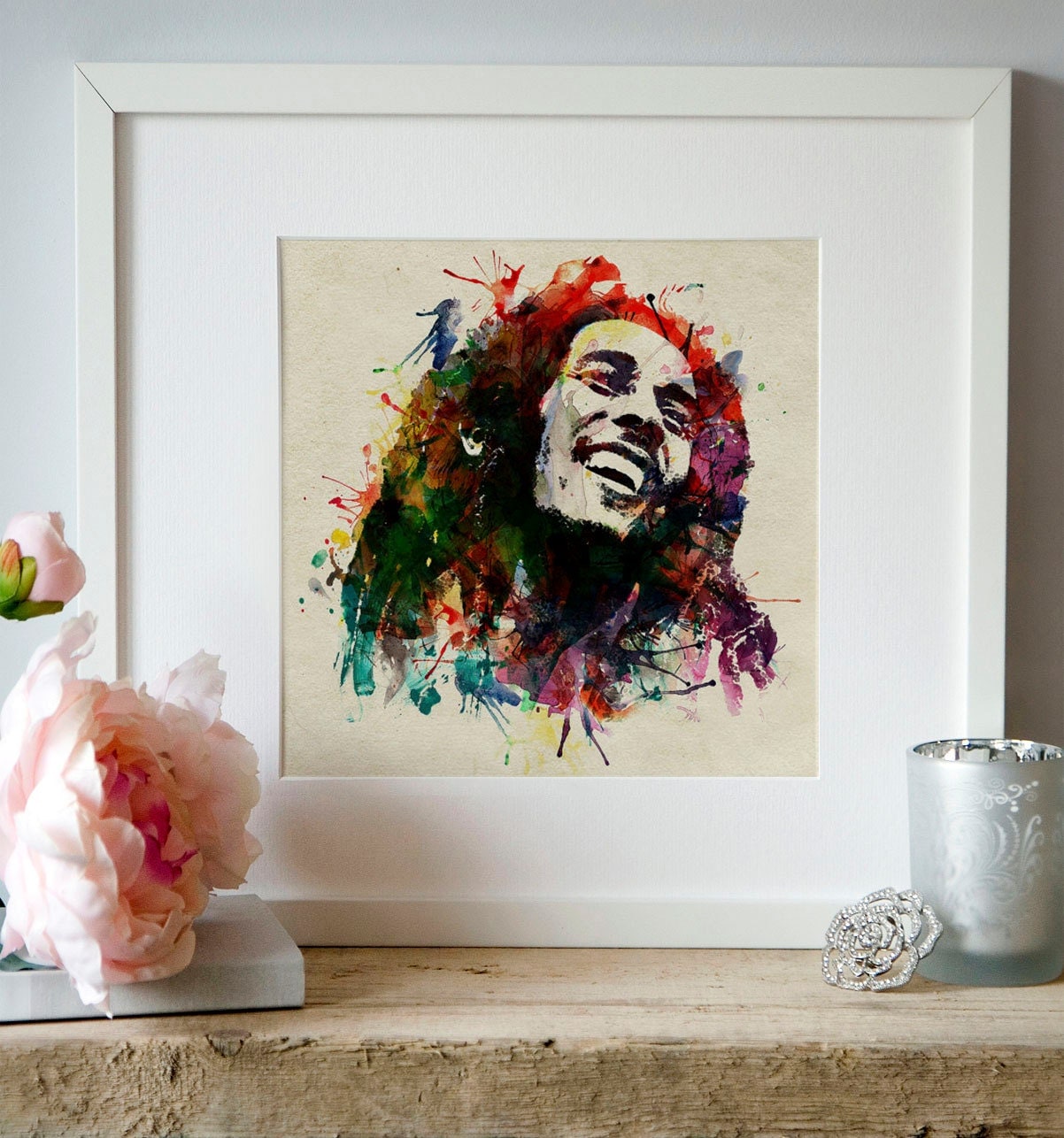 Bob Marley watercolor portrait for instant download by Artsyndrome