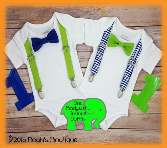 First Birthday Boy Outfit Royal Blue Lime Baby Boy