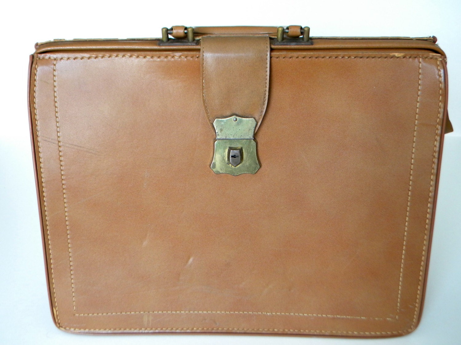 old leather briefcase