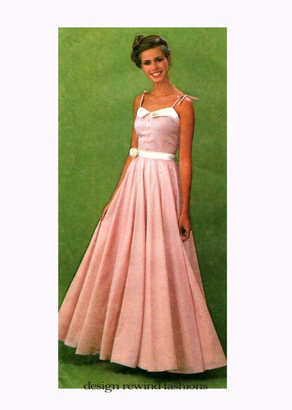 1970s EVENING  GOWN PATTERN  Prom  Dress  Designer Jessica