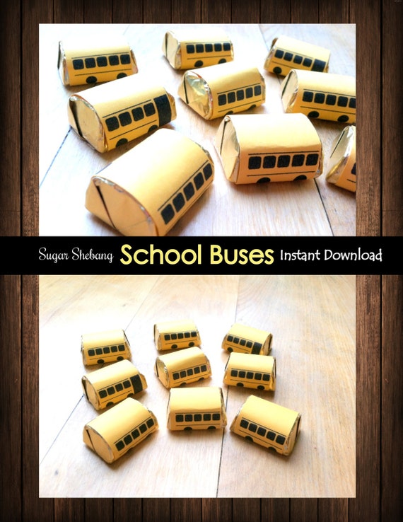 INSTANT DOWNLOAD Mini School Bus Chocolate Candy