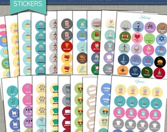 NEW {Printable} Planner Stickers - Everyday Set - 3/4" Circle - INSTANT DOWNLOAD