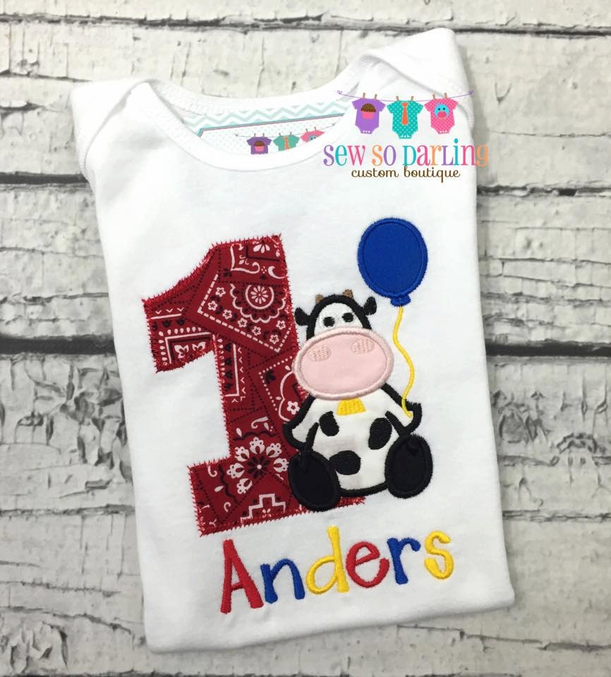 farm theme birthday shirt