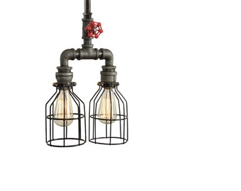 Steampunk Light - Pendant Lighting - Ceiling Lighitng - Modern pendant Lighting - Industrial Lighting - Lighting - Ceiling Fixtre Bar Light