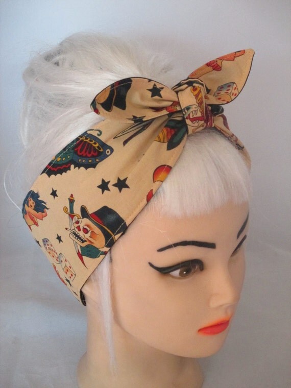 Head Scarf Rockabilly Pinup Vintage Retro Style Head scarf