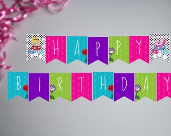 Items similar to Alice in Wonderland Birthday Party Water Bottle Labels ...