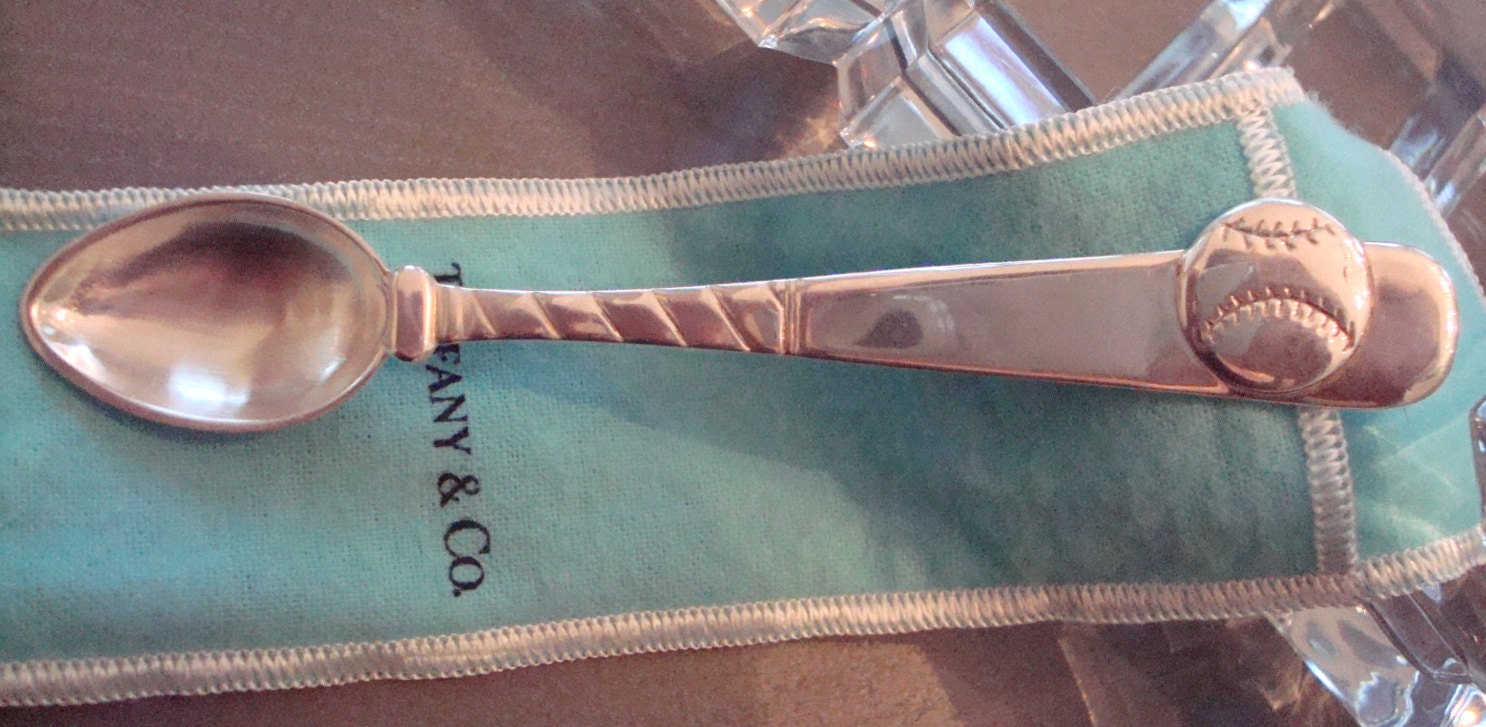 Vintage Tiffany & Co. Sterling Silver Baby Spoon with Baseball
