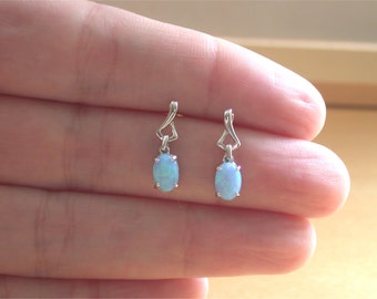 925 Blue Opal Earrings/Sterling Silver Blue Opal Earrings/Opal Jewellery/Opal Jewelry/Opal Jewelery/Opal Stud Earrings/October Birthstone