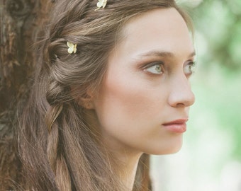 Gold Butterfly Bobby Pins Butterfly Hair Pins Butterfly Hair Clips Butterfly Accessories Rustic Woodland Wedding Bridal Hair Accessories