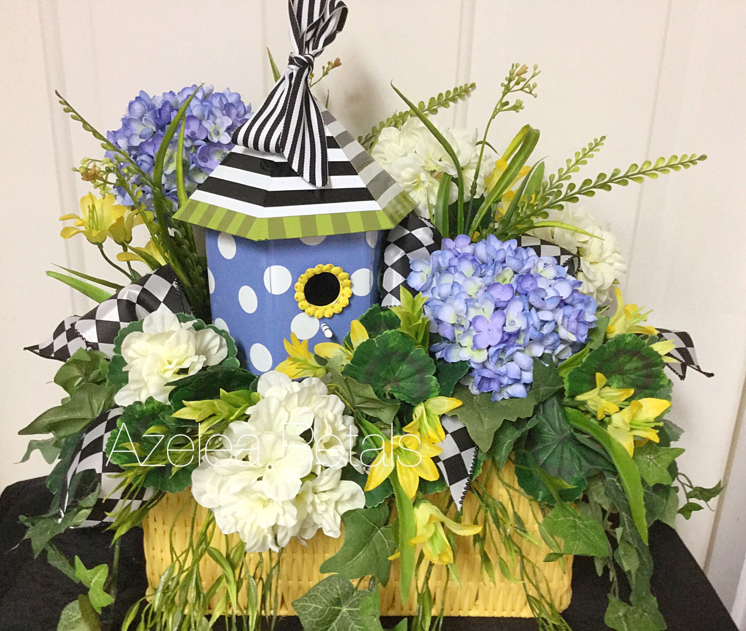 Bright Birdhouse Floral Arrangement Mackenzie by Azeleapetals