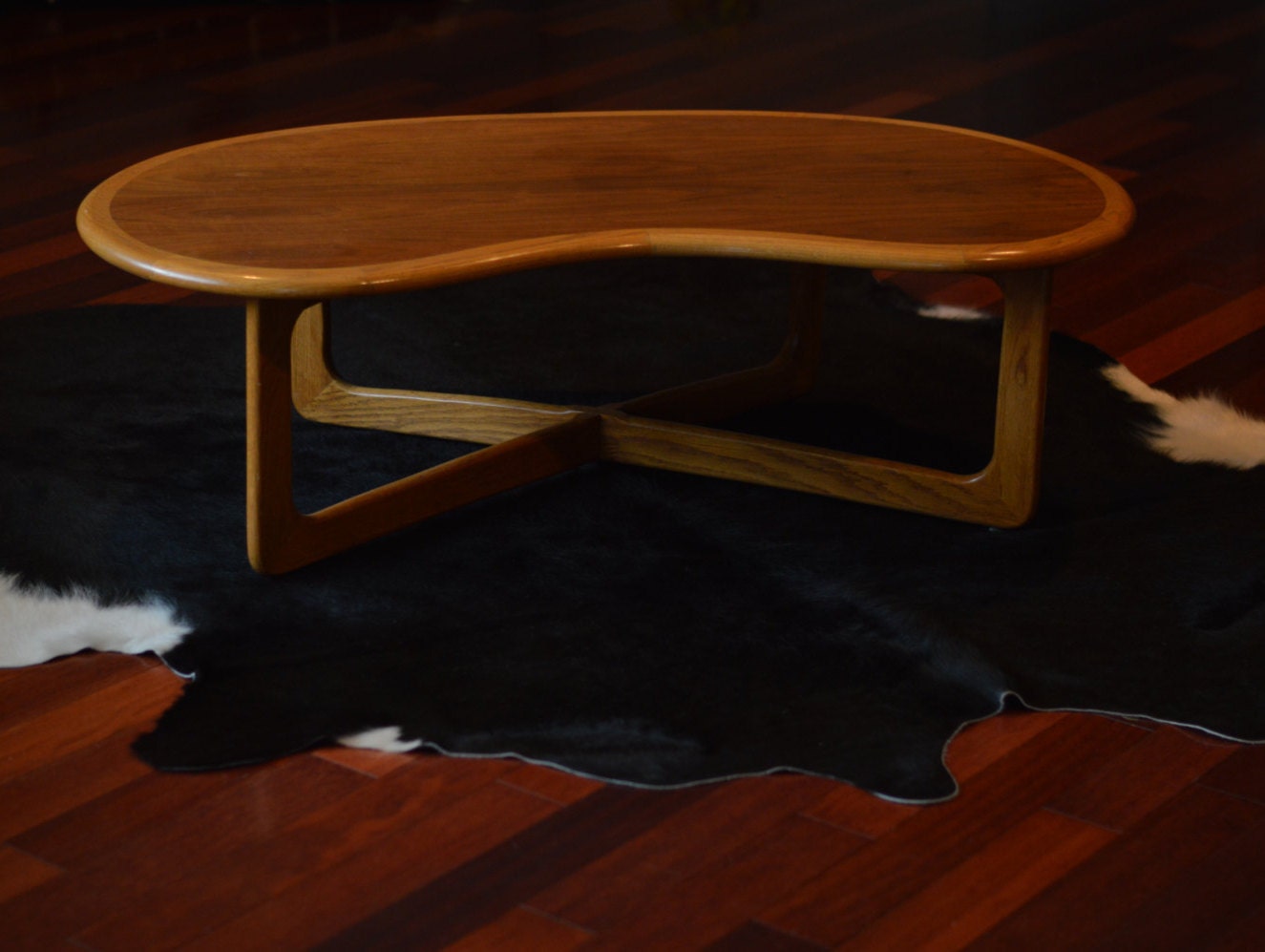 Mid Century Modern Teak Bean Coffee Table by Lane Haute Juice