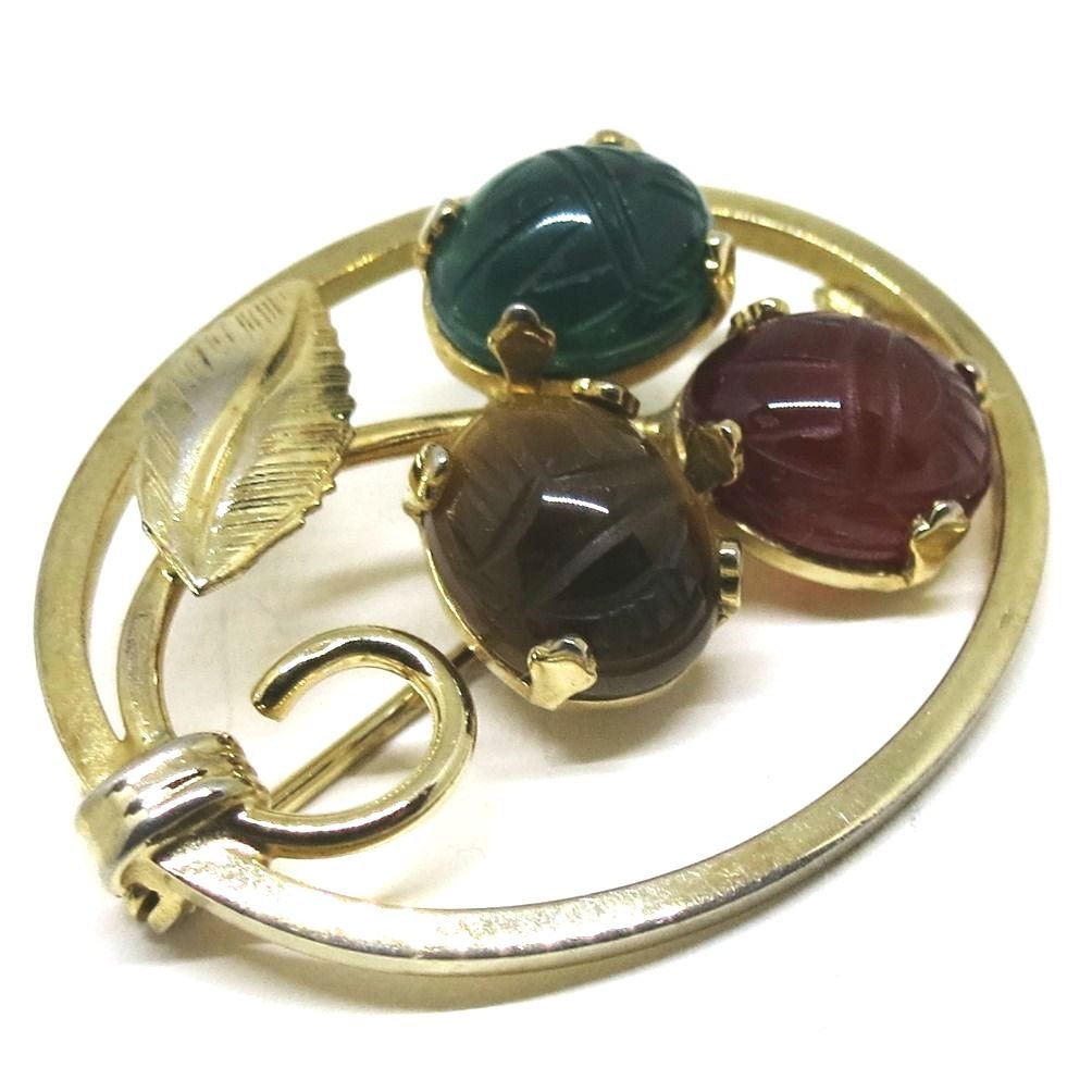 Scarab Brooch Vintage 12K Gold Filled Scarab Pin Burt