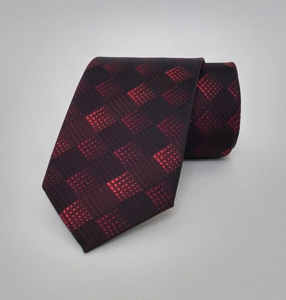 Men's Tie Black and Red Men's Necktie Black and Red by PeraTime