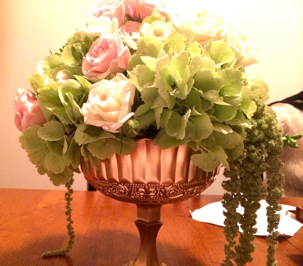 Gold Pedestal Vase Wedding Centrepiece Centerpiece Floral