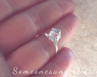 Engagement Ring, Square Ring, Solitaire Ring, Bridal Ring, Classic Engagment, Modern, Promise Ring, Wedding Ring, Statement, Silver Ring