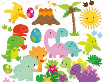 Dinosaur Digital Clipart/ Cute Dinosaur clipart/ Dinosaur Party / INSTANT DOWNLOAD(A021)