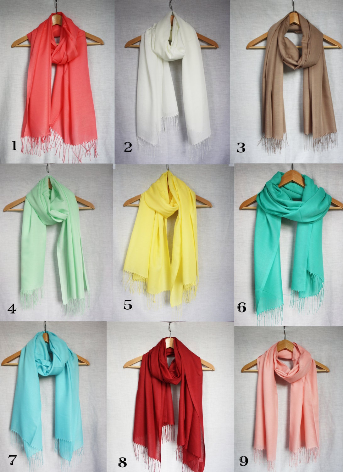 Colorful Summer ScarvesLightweight Scarf For by caginas on Etsy