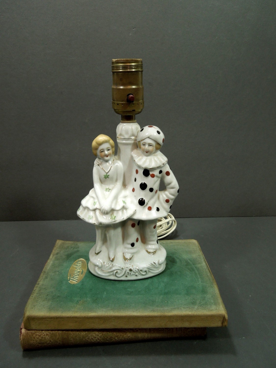 Vintage Lamp Table lamp ceramic base figurines by GUTTERSNIPES