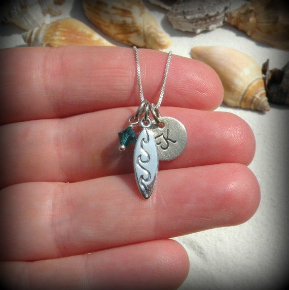 Surfer girl necklace surfing jewelry