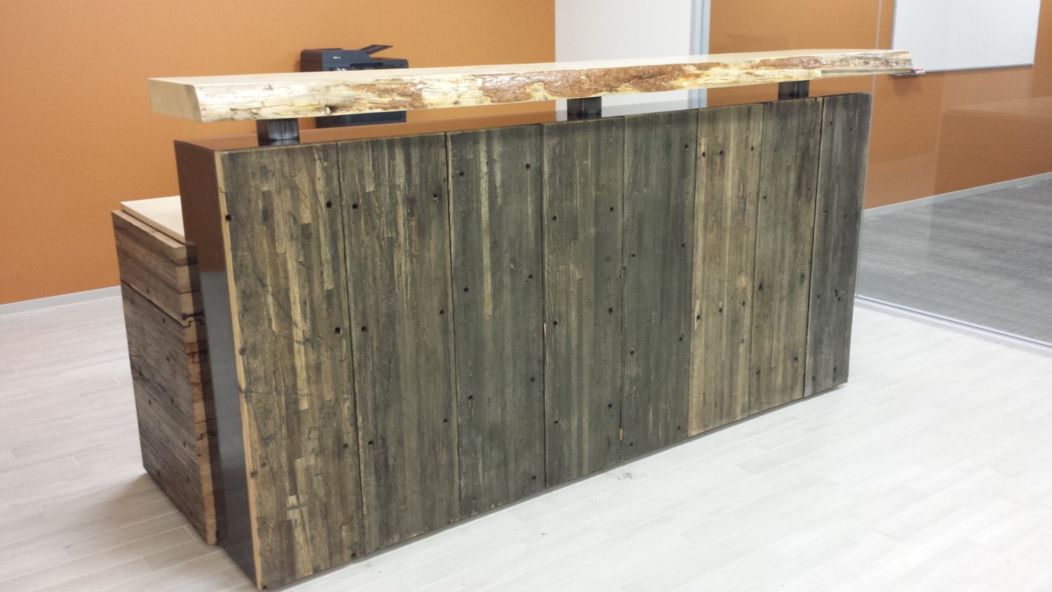 Modern Industrial Executive Reception Desk Natural by JevWorks