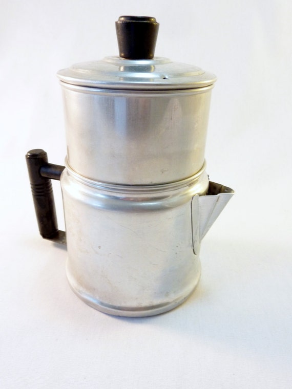 Vintage Small 2 Cup Aluminum Drip Coffee Pot Camping Outdoors