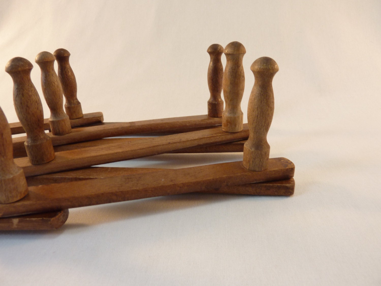 Vintage Wooden Expandable Wall Peg Rack by ALifetimeOfVintage