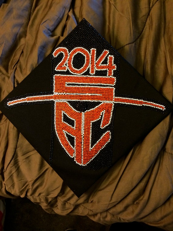 Custom Rhinestone Graduation Cap by melizzness on Etsy