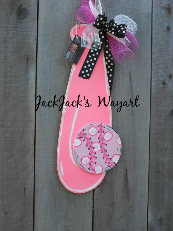 Baseball door hanger Softball bat door hanger by JackJacksWayart