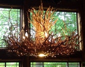 Custom Order FOR STEPHANIE The Empress - Honeysuckle - Vine Light - Rustic Chandelier - 6+1 Light with Down Light - 300 Fairy Lights Custom Order FOR STEPHANIE The Empress - Honeysuckle - Vine Light - Rustic Chandelier - 6+1 Light with Down Light - 300 Fairy Lights