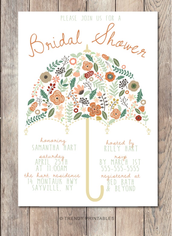 Umbrella Bridal Shower Invitations 5