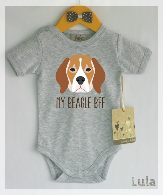 Beagle baby clothes. Dog baby best friend print. by HandmadeByLula