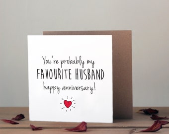 Items similar to Happy Anniversary To My Gorgeous Husband card on Etsy