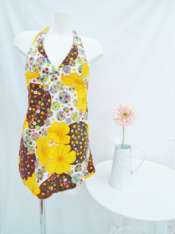 60s Halterneck Top Small Floral Pattern Halter by ...