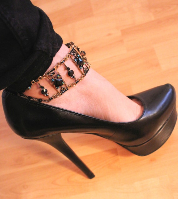 Antique Patina OldFashioned Ankle Cuffs with by WHEREABOUTSbyjb