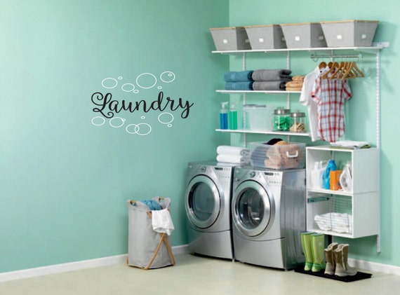Laundry room decal with bubbles vinyl wall decal by EtagaDesigns