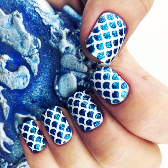 Mermaid tail Nail Art Vinyls incredible stencils by Unail