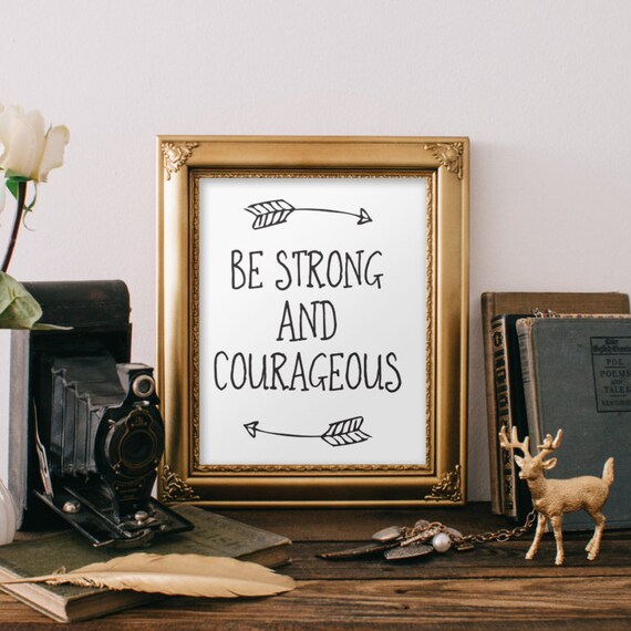 Nursery wall art Wall art Be strong and courageous Bible