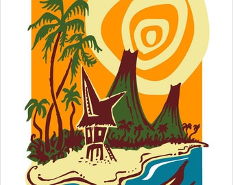 OUTRIGGER ISLAND Serigraph