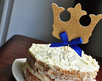 King Crown Cake Topper. Handcrafted in 2-3 Business Days. Royal Prince Baby Shower Decorations.