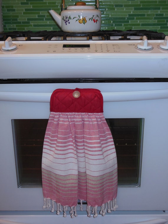 Hanging Dish Towel with Pot Holder / Cotton Towel by NonisNiche