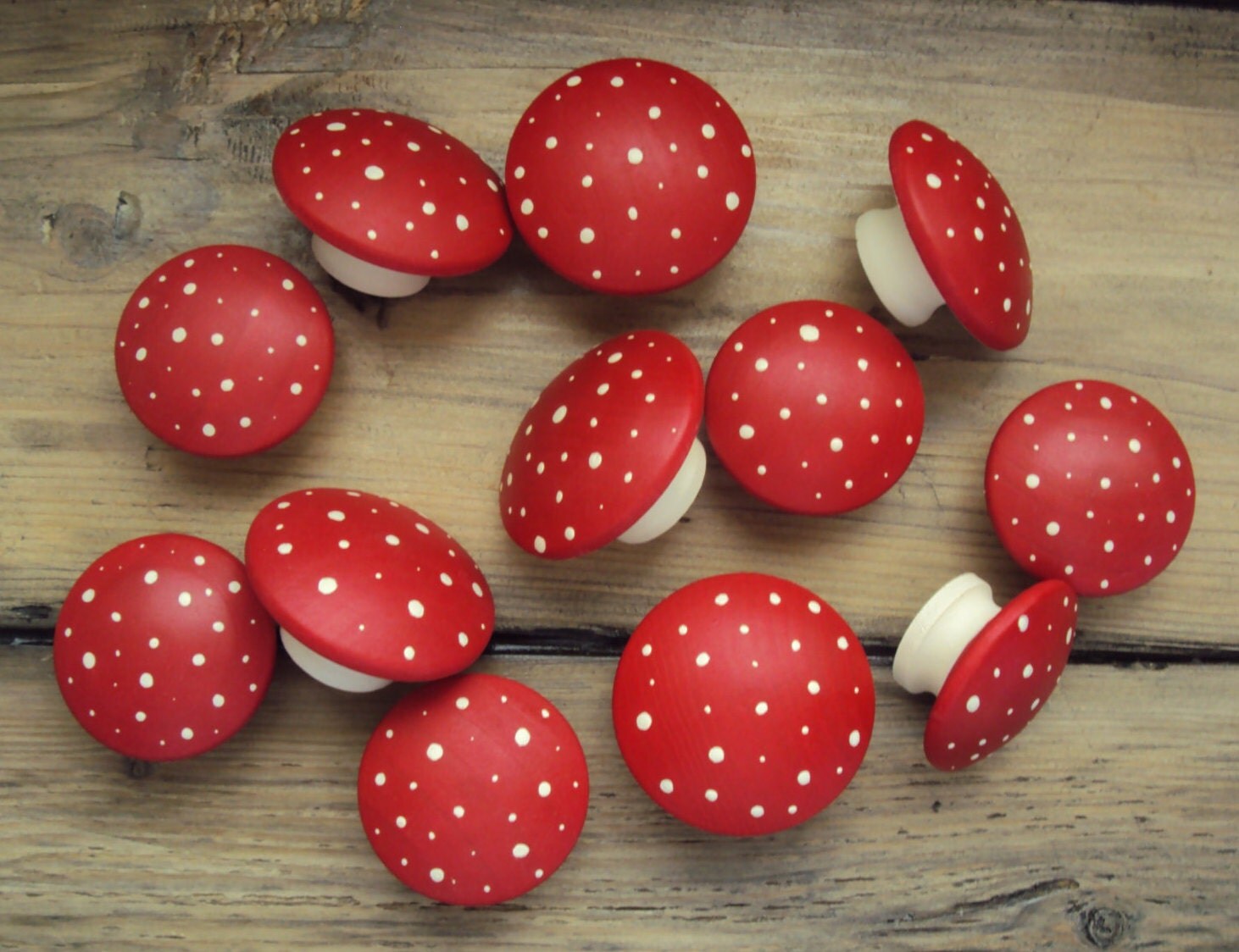 Hand Painted Mushroom Furniture Knobs Wooden Dresser Drawer